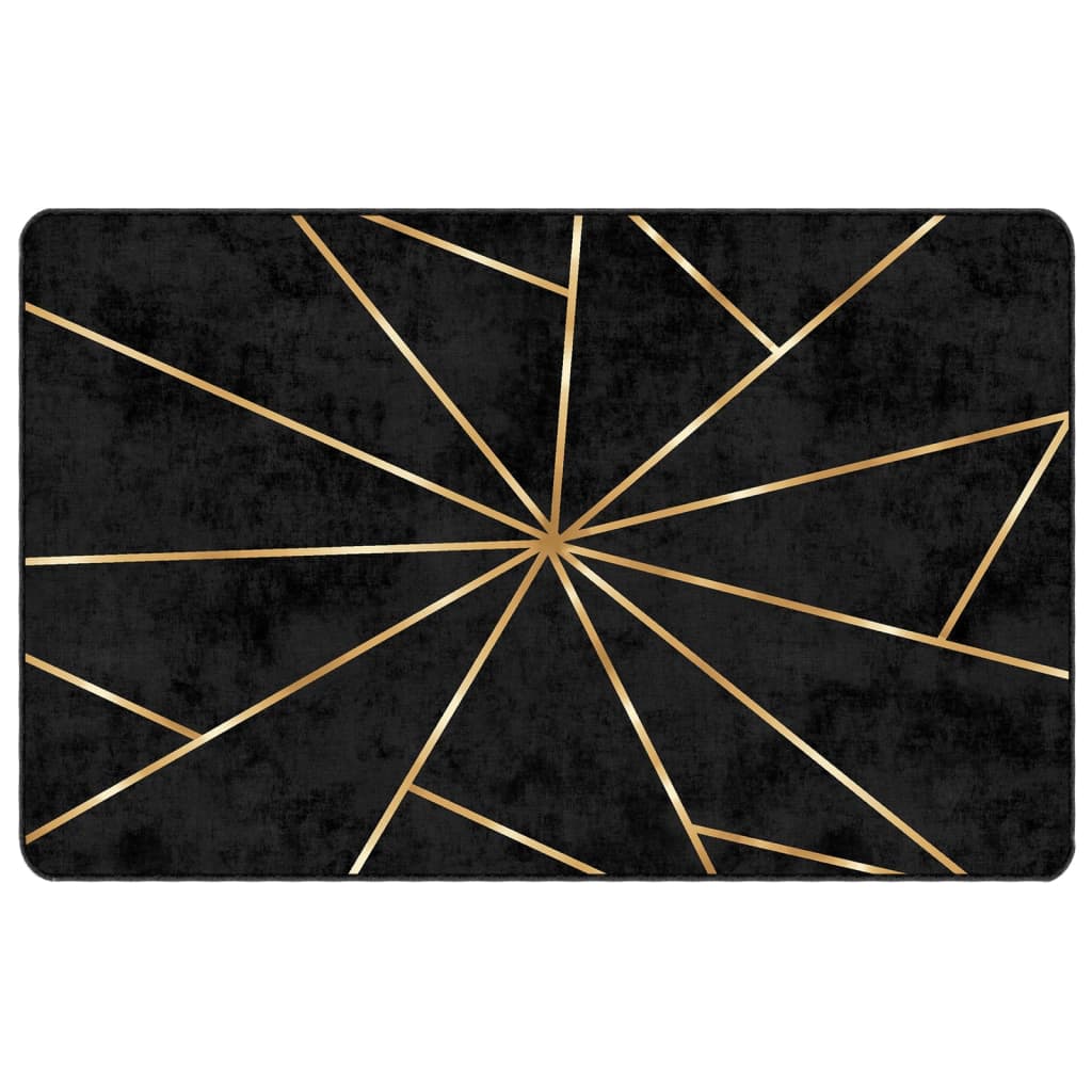 Vidaxx Teppich waschbar, rutschfest, 190 x 300 cm, Schwarz und Gold