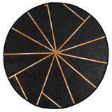 Vidaxl waschbarer Anti-Rutsch-Teppich ø 120 cm schwarz und gold