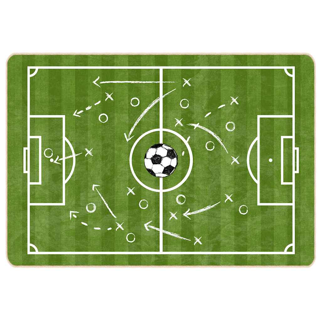 VidaXL Kinderteppich Fußballplatz waschbar rutschfest 160x230 cm Grün