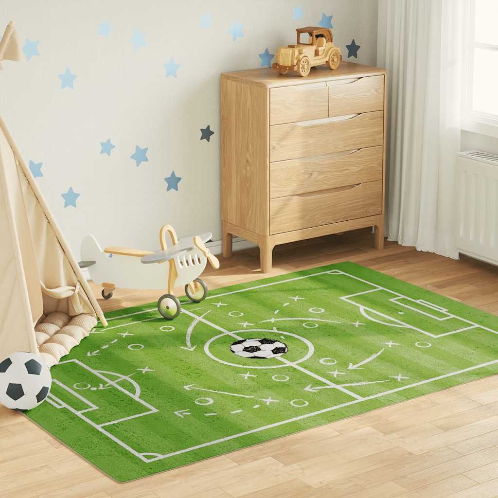 VidaXL Kinderteppich Fußballplatz waschbar rutschfest 160x230 cm Grün