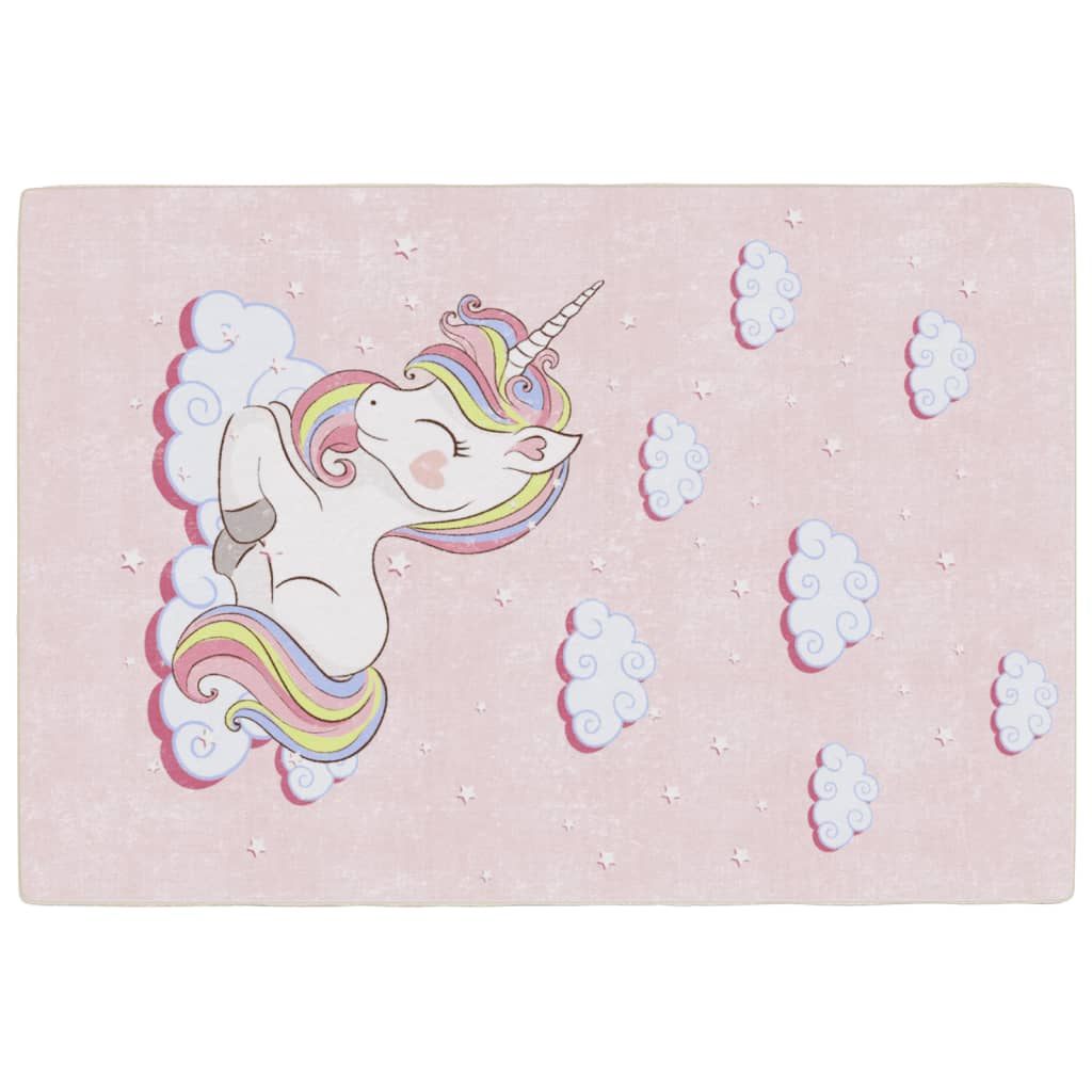 Vidaxl Children's Floor Rugor Unicorn lavable Anti -slip 160x230 cm vert