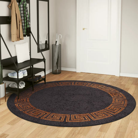 Vidaxl waschbarer Anti-Rutsch-Teppich ø 200 cm schwarz und gold