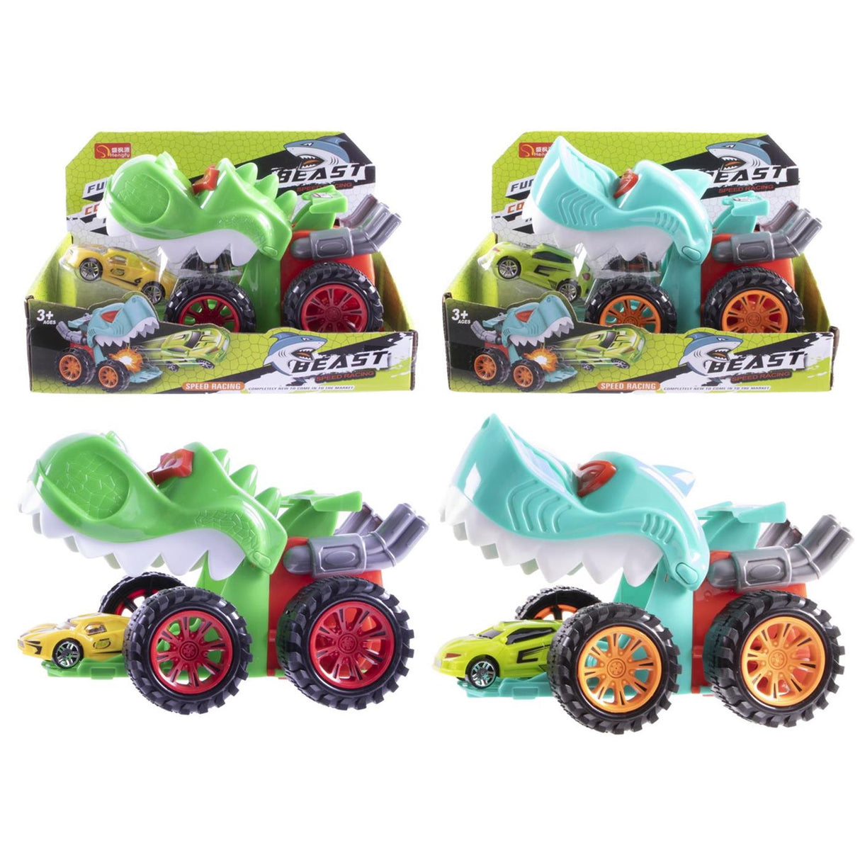 Afschiet auto set dino 2 assorti