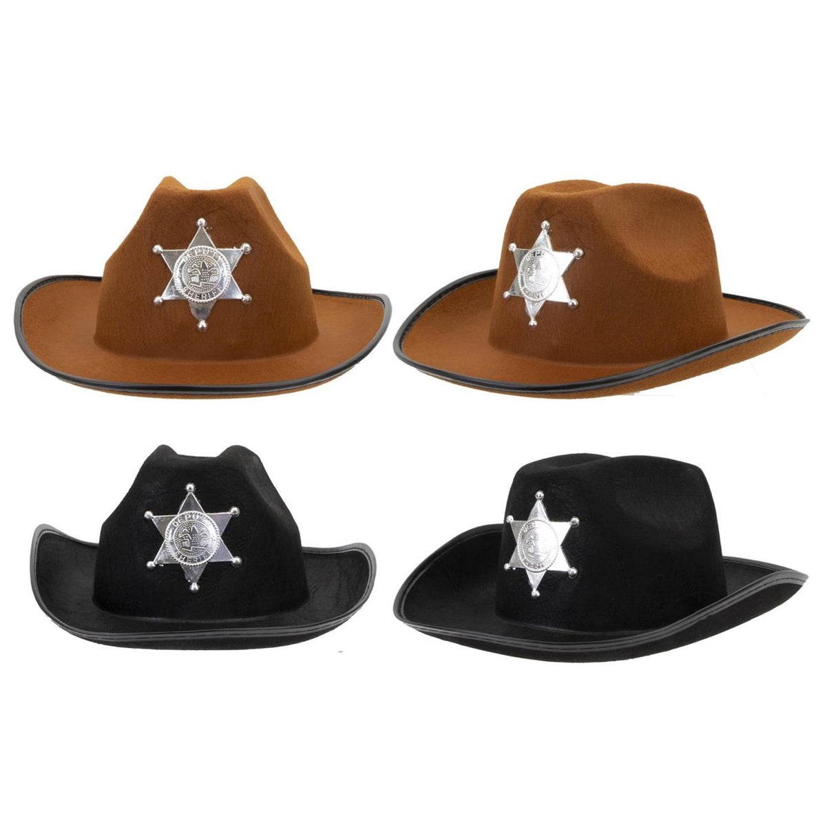 Cowboyhoed met ster kinderen 2 assorti