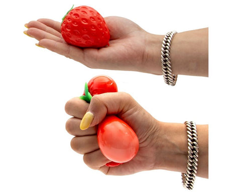 Jono toys squeeze xl aardbei pu slow rice 6x8 cm.