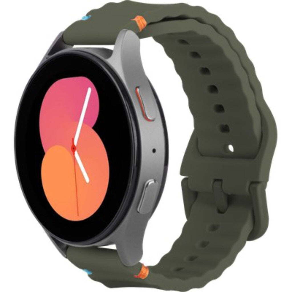 Justincase activeflex strap voor samsung galaxy watch 20mm khaki