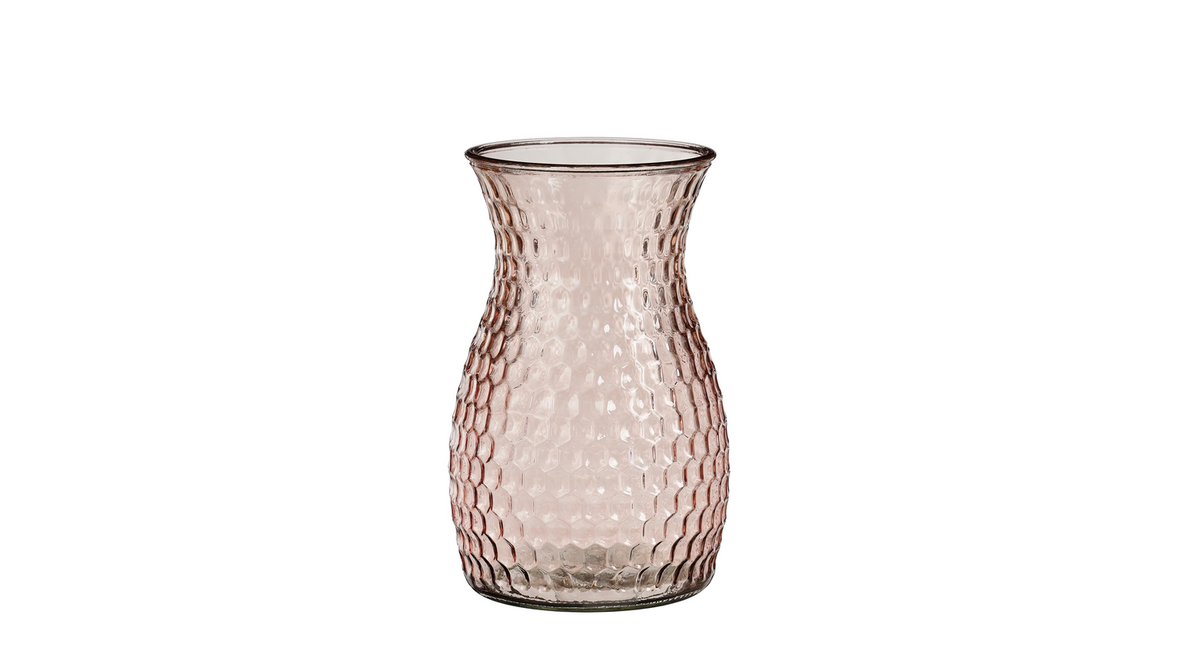 Vigo vaas glas roze - h25xd15cm