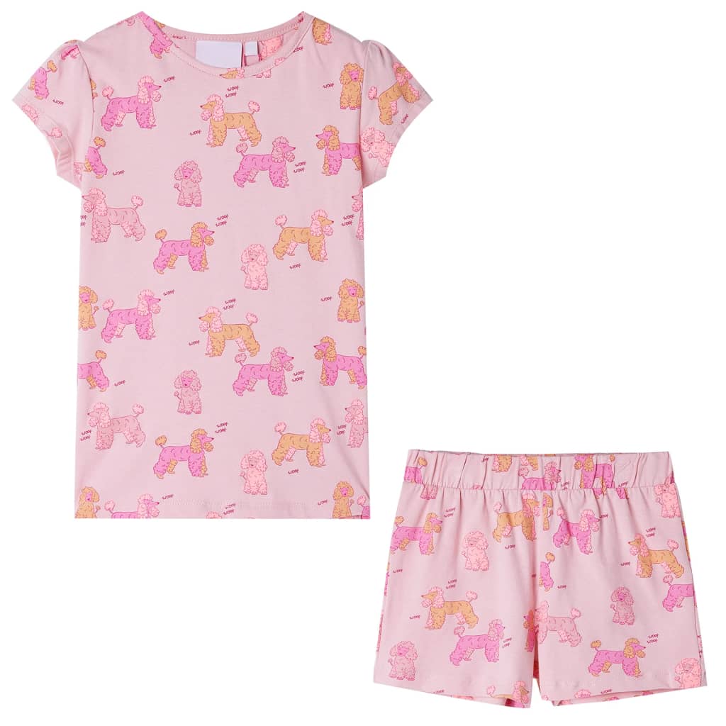 VidaXL Kinderpyjama mit kurzen Ärmeln 116 Hellrosa