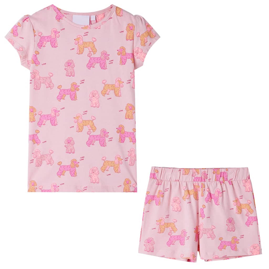 VidaXL Kinderpyjama mit kurzen Ärmeln 140 Hellrosa