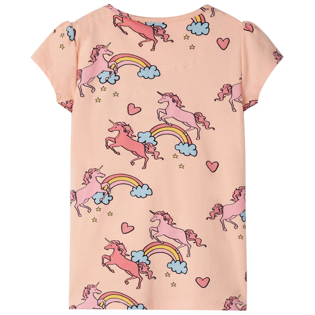 VidaXL Kinderpyjama mit kurzen Ärmeln 128 Hellorange