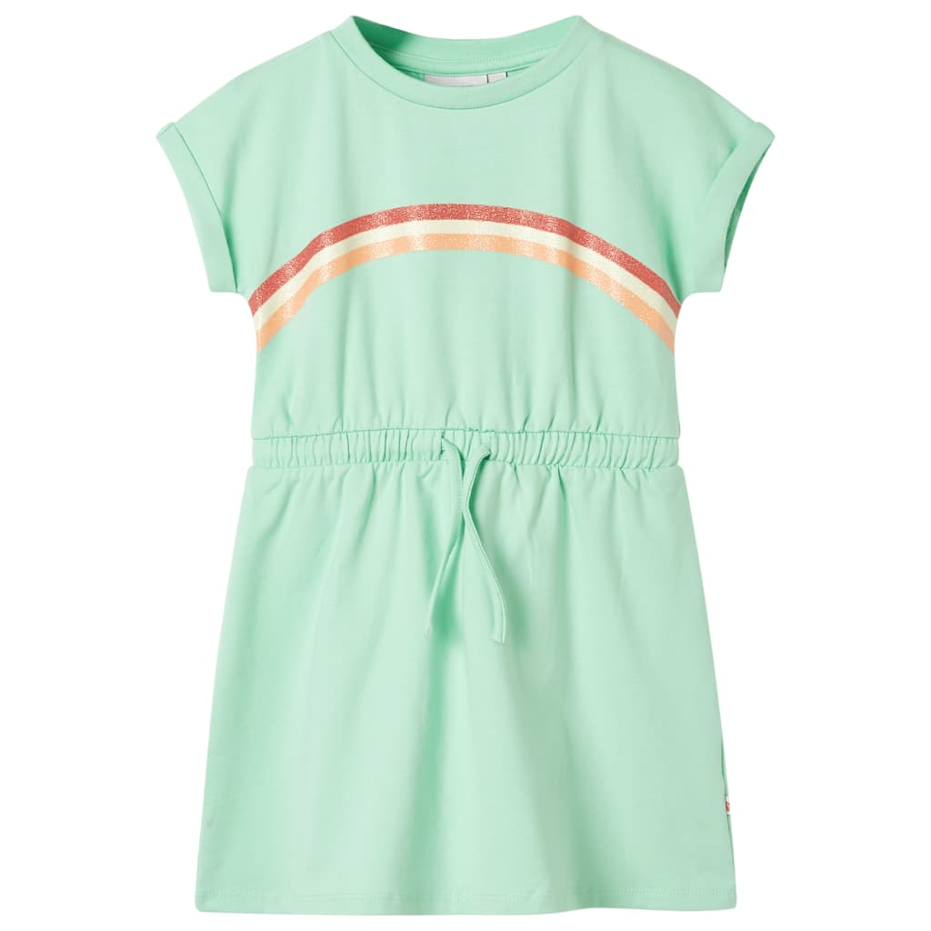 VidaXL Kinderkleid mit Kordelzug 92 Hellgrün