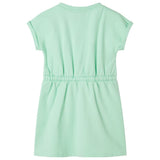 VidaXL Kinderkleid mit Kordelzug 128 Hellgrün