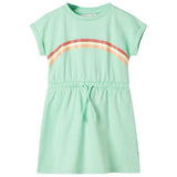 VidaXL Kinderkleid mit Kordelzug 140 Hellgrün
