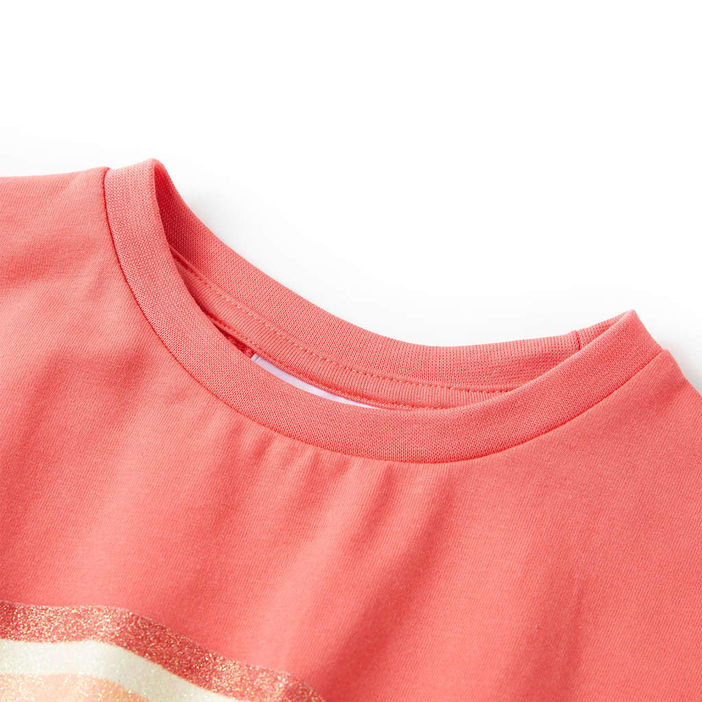 VidaXL Kinderkleid mit Kordelzug 92 Koralle