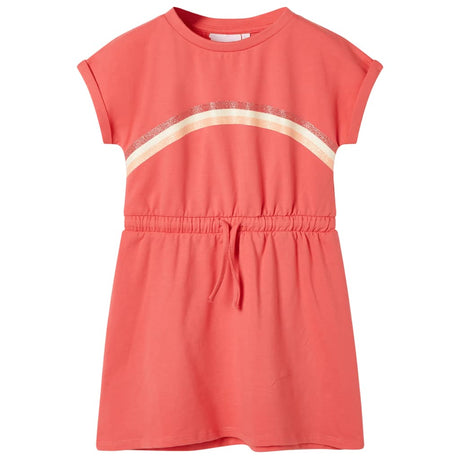 VidaXL Kinderkleid mit Kordelzug 140 Koralle