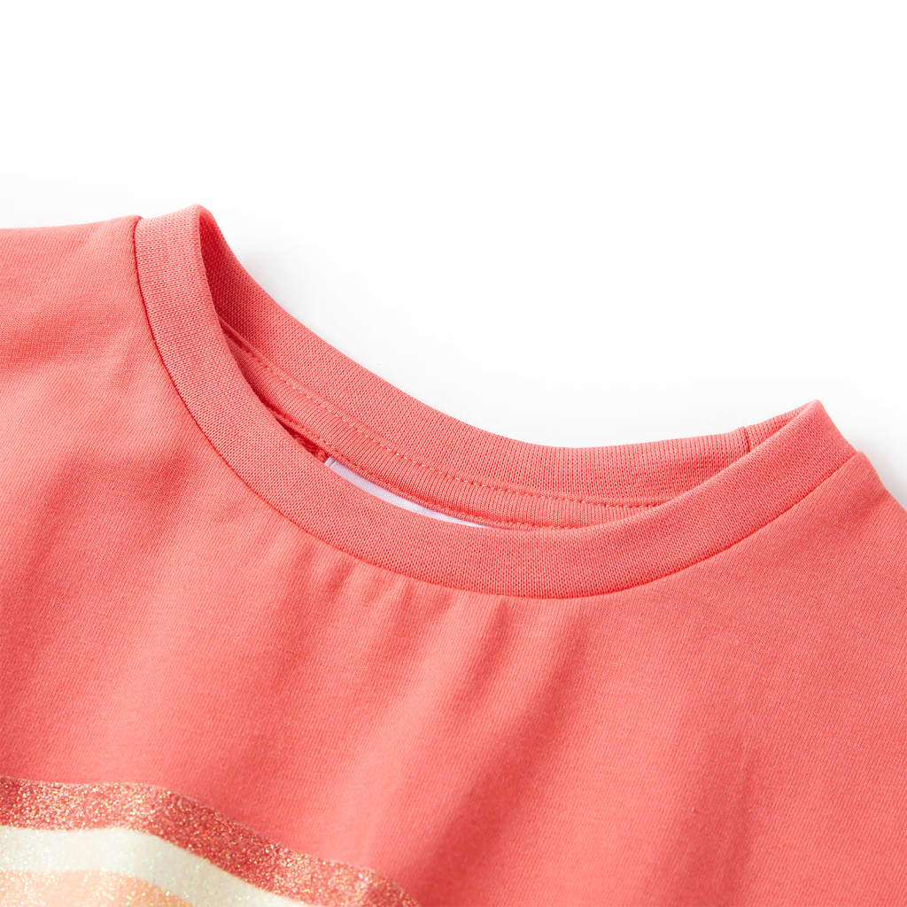 VidaXL Kinderkleid mit Kordelzug 140 Koralle