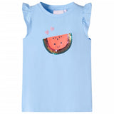 VidaXL Kindershirt mit Rüschen an den Ärmeln 92 Hellblau