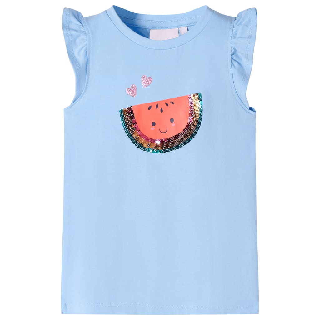 VidaXL Kindershirt mit Rüschen an den Ärmeln 116 Hellblau