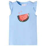 VidaXL Kindershirt mit Rüschen an den Ärmeln 116 Hellblau