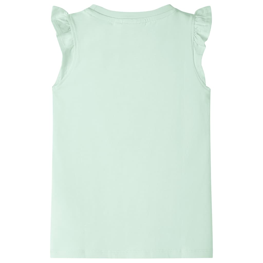 VidaXL Kindershirt mit Rüschen an den Ärmeln 140 Soft Green