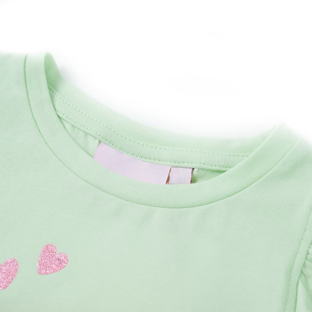 VidaXL Kindershirt mit Rüschen an den Ärmeln 140 Soft Green