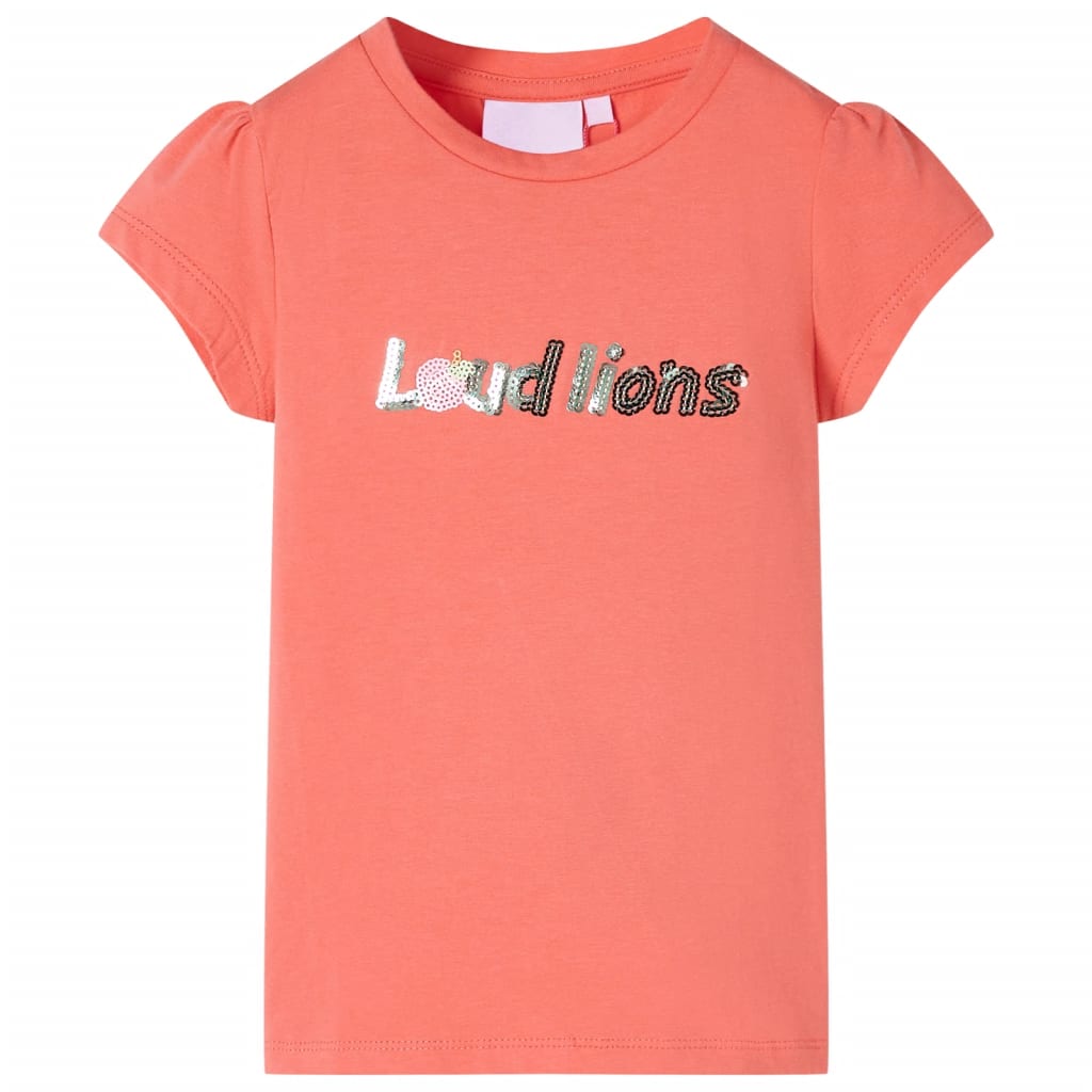 VidaXL Kindershirt mit Flügelärmeln 104 Koralle