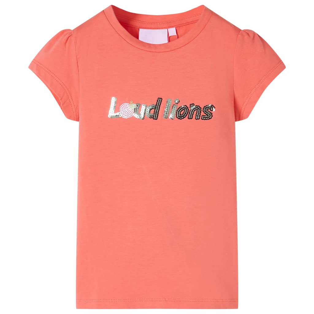 VidaXL Kindershirt mit Flügelärmeln 116 Koralle