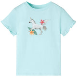 VidaXL Kindershirt mit kurzen Ärmeln 104 Hellseeblau