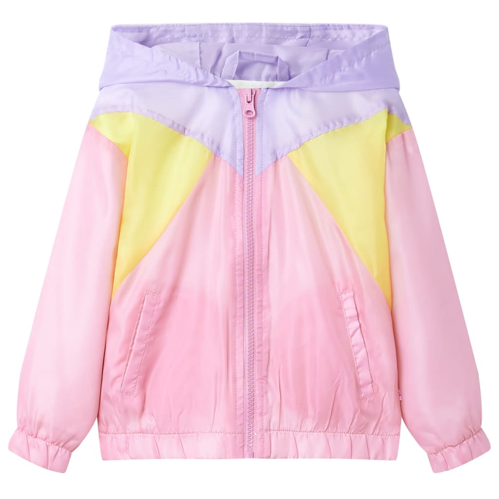 VidaXL Kinderjacke mit Kapuze und Reißverschluss 128 mehrfarbig