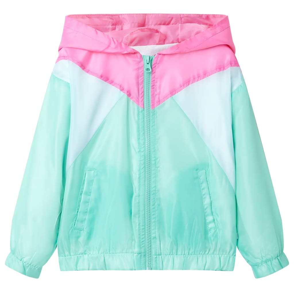 VidaXL Kinderjacke mit Kapuze und Reißverschluss 128 mehrfarbig