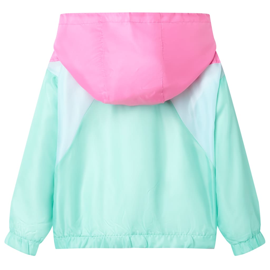 VidaXL Kinderjacke mit Kapuze und Reißverschluss 128 mehrfarbig