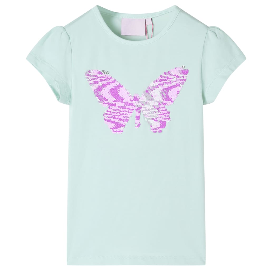 VidaXL Kindershirt mit Flügelärmeln 104 helle Mintfarbe