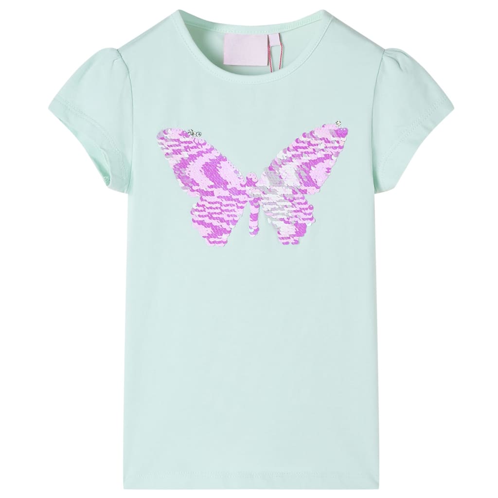 VidaXL Kindershirt mit Flügelärmeln 128 helle Mintfarbe