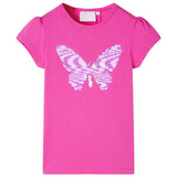 VidaXL Kindershirt mit Flügelärmeln 140 Dunkelrosa
