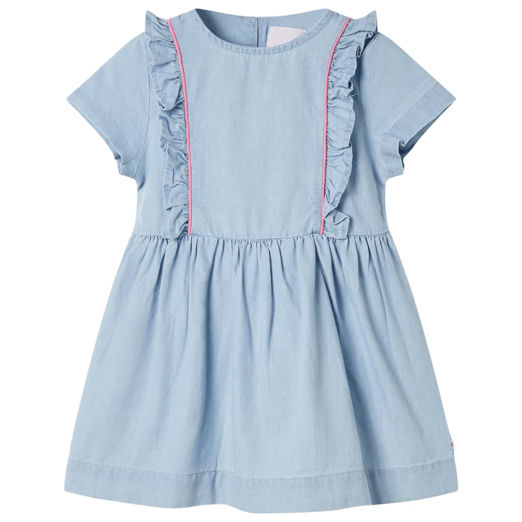 VidaXL Kinderkleid mit Rüschen 140 zartblau