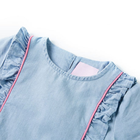 VidaXL Kinderkleid mit Rüschen 140 zartblau