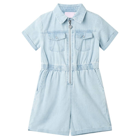 Vidaxl Kinder-Strampler mit kurzen Ärmeln 140 Soft Blue