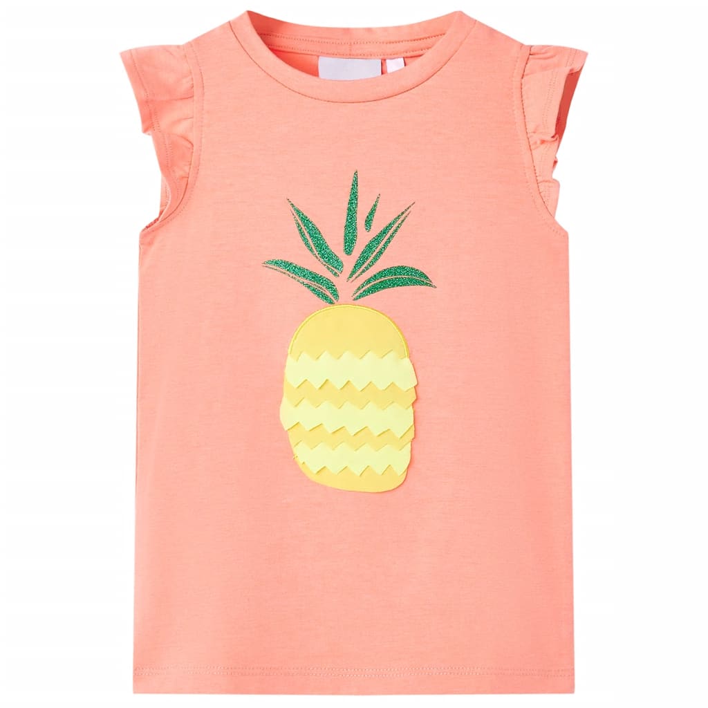 VidaXL Kindershirt 128 Neonkoralle