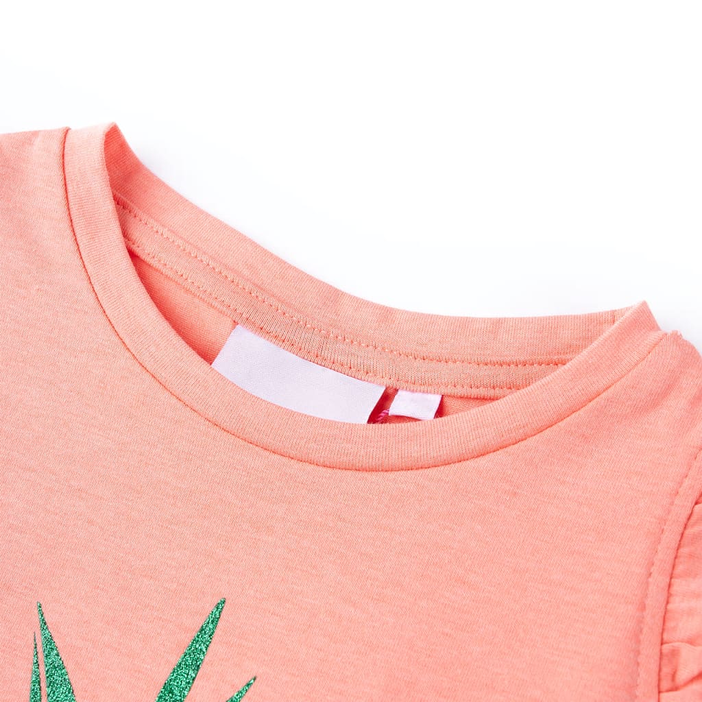 VidaXL Kindershirt 128 Neonkoralle