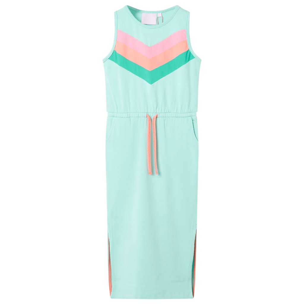 VidaXL Kinderkleid mit Kordelzug 104 helles Mint