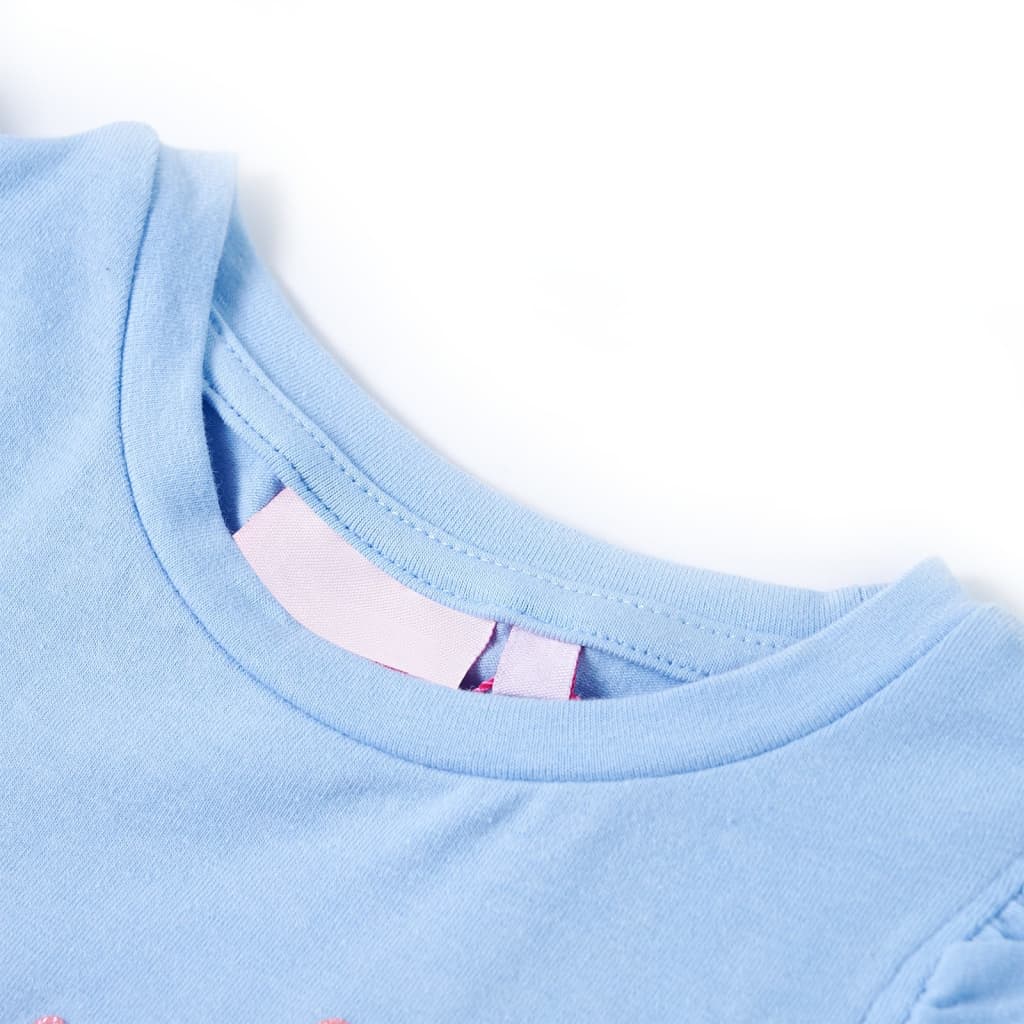 VidaXL Kindershirt mit Rüschen an den Ärmeln 140 Hellblau