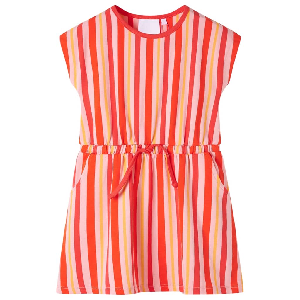VidaXL Kinderkleid mit Kordelzug 116 Rosa und Rot