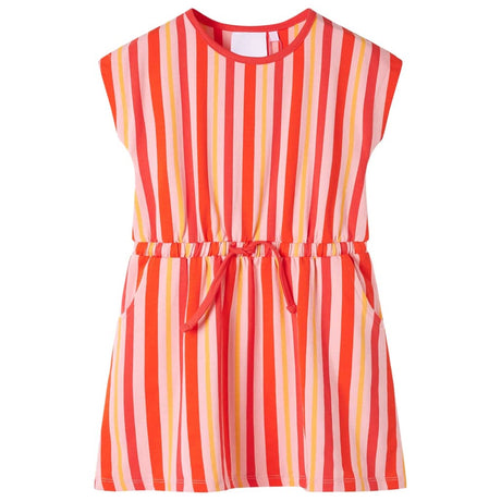 VidaXL Kinderkleid mit Kordelzug 140 Rosa und Rot