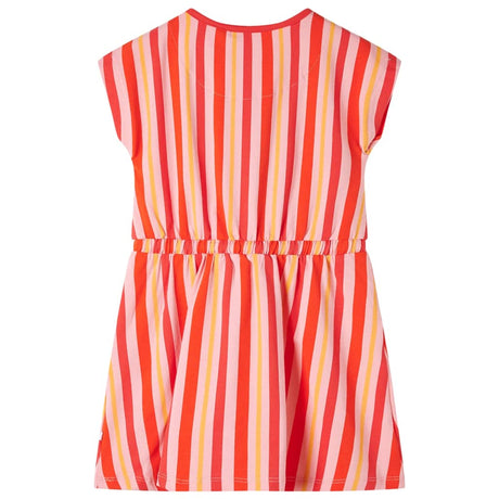 VidaXL Kinderkleid mit Kordelzug 140 Rosa und Rot