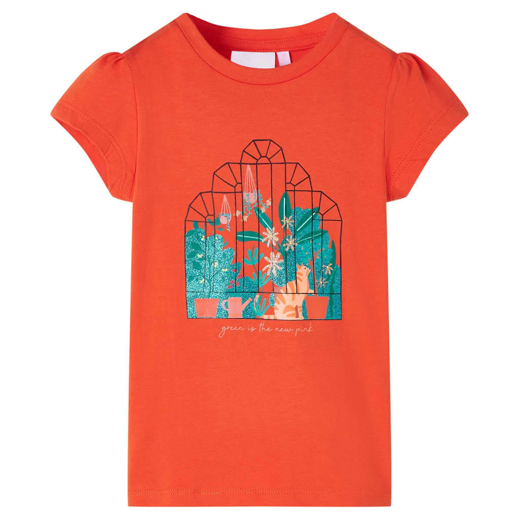 VidaXL Kindershirt 128 Dunkelorange