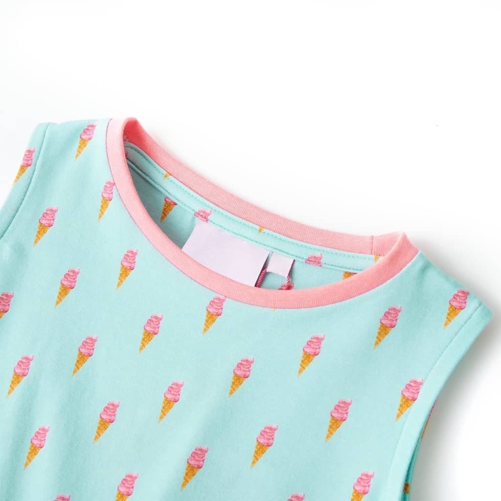 VidaXL Kinderkleid mit Kordelzug 104 helles Mint