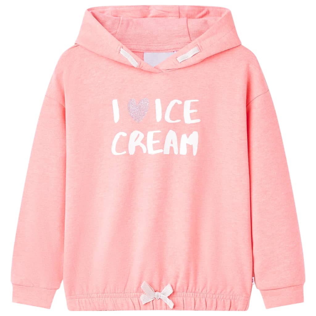 VidaXL Kinderpullover mit Kapuze 104 leuchtendes Rosa