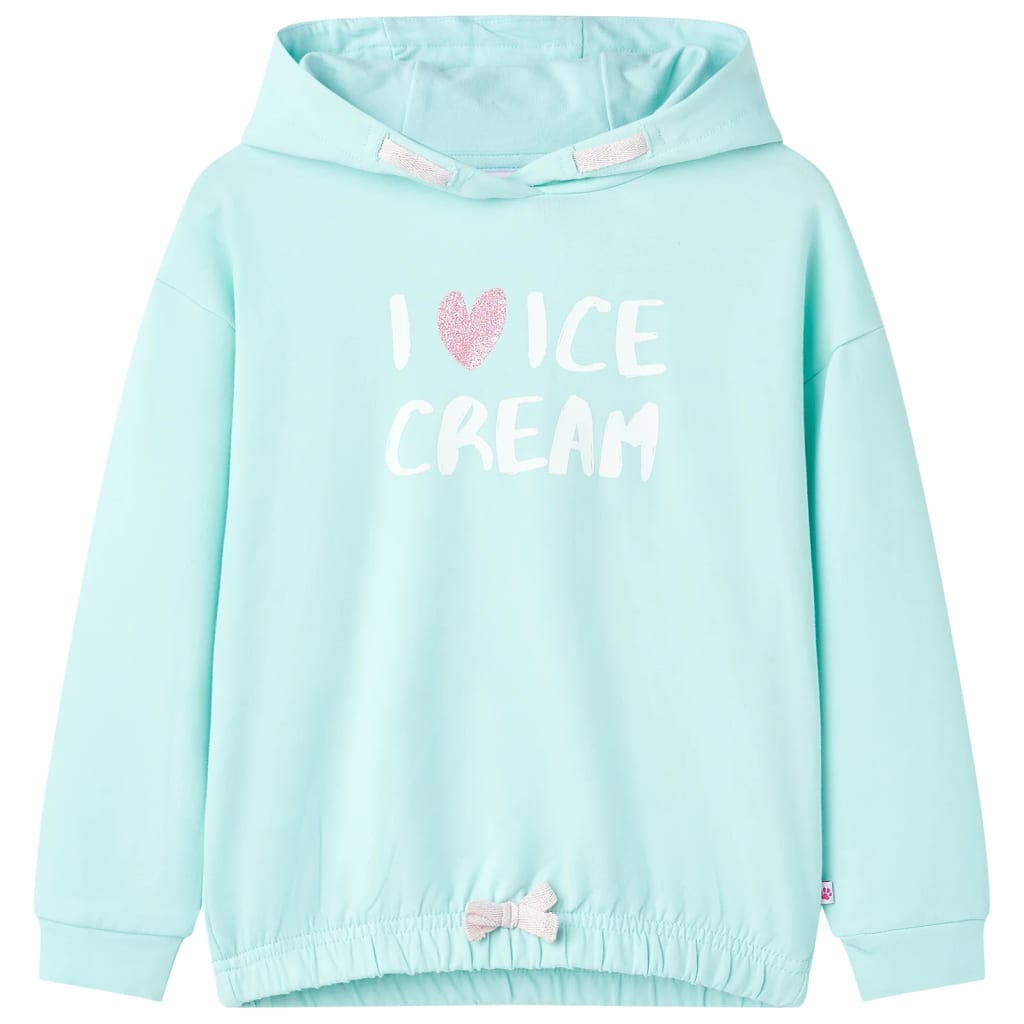 VidaXL Kinderpullover mit Kapuze 140 Hellseeblau