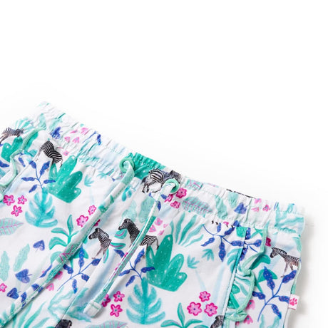 VidaXL Kindershorts mit Kordelzug 128 Ecru und dunkles Mint