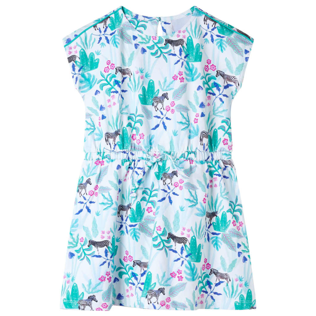 VidaXL Kinderkleid 116 Ecru und dunkles Mint